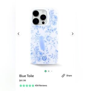 Loopy blue toile case for iPhone 14 Pro